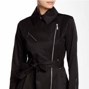 BCBGENERATION Asymmetric Zip Trench Coat